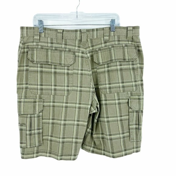 Redhead Men's Size 38 Tan Plaid Cargo Shorts - Picture 2 of 9
